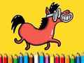 Jeu Retour à l'école : livre de coloriage poney  en ligne
