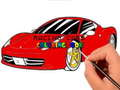 Jeu Livre de coloriage de voitures de course  en ligne