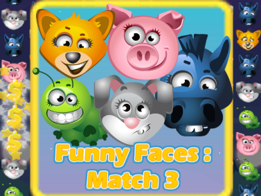 Jeu Visages Drôles Match-3 7  en ligne