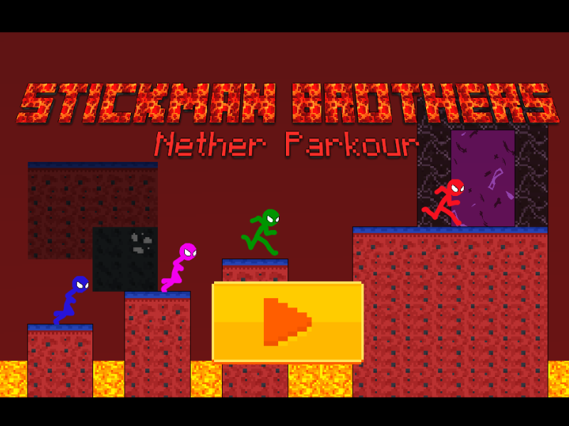 Jeu Stickman Brothers Parkour du Nether  en ligne