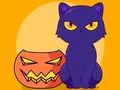Jeu Livre de coloriage : Chat d'Halloween  en ligne