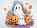 Jeu Livre de coloriage : Fantômes d'Halloween  en ligne