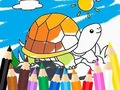 Jeu Livre de coloriage : Tortue ensoleillée  en ligne