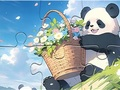 Jeu Puzzle : Panier Fleur Panda  en ligne