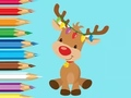 Jeu Livre de coloriage : Renne de Noël mignon  en ligne