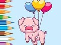 Jeu Livre de coloriage : Cochon ballon  en ligne
