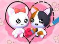 Jeu Puzzle de dessin de chat d'amour  en ligne
