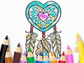 Jeu Livre de coloriage : Attrape-rêves en forme de cœur  en ligne