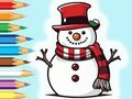 Jeu Livre de coloriage : Famille de bonhommes de neige  en ligne