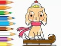 Jeu Livre de coloriage : Promenades en traîneau à chiens  en ligne
