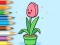 Jeu Livre de coloriage : un bouquet de tulipes  en ligne