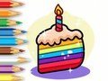Jeu Livre de coloriage : Gâteau d'anniversaire  en ligne