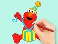 Jeu Livre de coloriage : Cadeau Elmo  en ligne