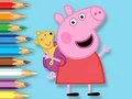 Jeu Livre de coloriage : Peppa avec un ours en peluche  en ligne