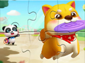 Jeu Puzzle : Petit Panda Joue Avec Son Animal De Compagnie  en ligne