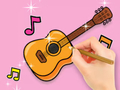 Jeu Livre de coloriage : Guitare étoile  en ligne