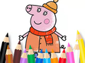 Jeu Livre de coloriage : Maman Cochon Hiver  en ligne