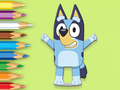 Jeu Livre de coloriage : Joyeux Bluey  en ligne