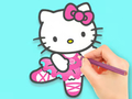 Jeu Livre de coloriage : Hello Kitty dansant  en ligne