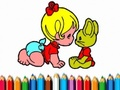 Jeu BTS : Coloriage bébé fille  en ligne