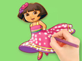 Jeu Livre de coloriage : Dora prépare la fête  en ligne