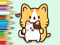 Jeu Livre de coloriage : un chat qui fait des câlins  en ligne