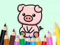 Jeu Livre de coloriage : Cochon mignon 2  en ligne