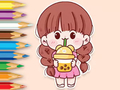 Jeu Livre de coloriage : Jolie fille  en ligne