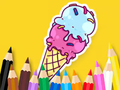 Jeu Livre de coloriage : Crème glacée fraîche  en ligne