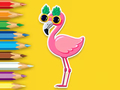 Jeu Livre de coloriage : Flamant rose  en ligne