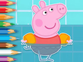 Jeu Livre de coloriage : Peppa nageant  en ligne