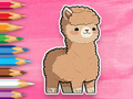 Jeu Livre de coloriage : Alpaga mignon  en ligne