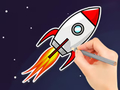 Jeu Livre de coloriage : Fusée volante  en ligne