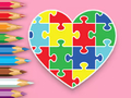 Jeu Livre de coloriage : Puzzle coeur  en ligne