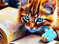 Jeu Puzzle : Lecture de chat  en ligne