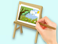 Jeu Livre de coloriage : planche à dessin paysage  en ligne