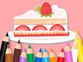 Jeu Livre de coloriage : Gâteau aux fraises  en ligne