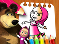 Jeu Masha et l'ours livre de coloriage  en ligne