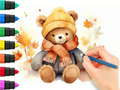 Jeu Livre de coloriage : Ours d'automne  en ligne