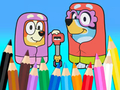 Jeu Livre de coloriage : Bluey Flossing Grannies  en ligne