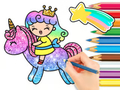 Jeu Livre de coloriage : Princesse Licorne  en ligne