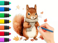 Jeu Livre de coloriage : Écureuil d'automne  en ligne