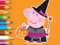 Jeu Livre de coloriage : Peppa Pig Halloween  en ligne