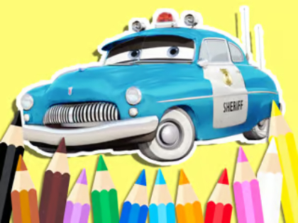 Jeu Livre de coloriage : Shérif des voitures  en ligne