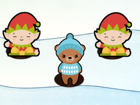 Jeu Le Père Noël frappe une taupe  en ligne