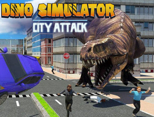 Jeu Attaque de la ville du simulateur Dino  en ligne