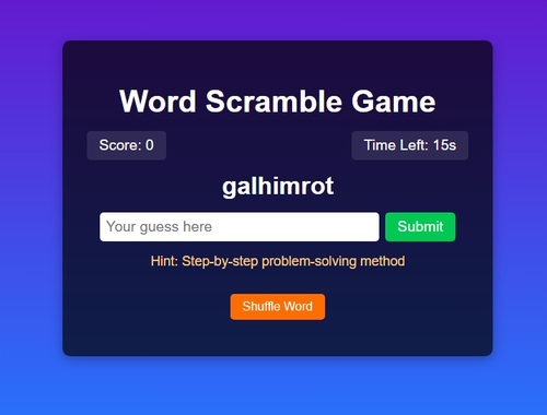 Jeu Défi du jeu de brouillage de mots  en ligne