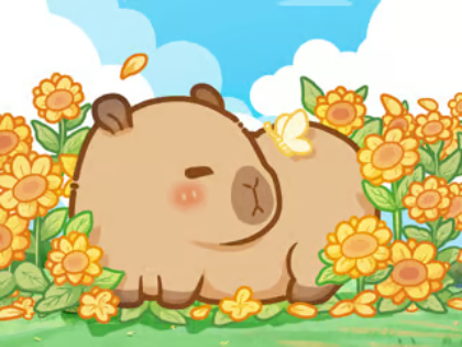 Jeu Puzzle : Capybara dans les tournesols  en ligne
