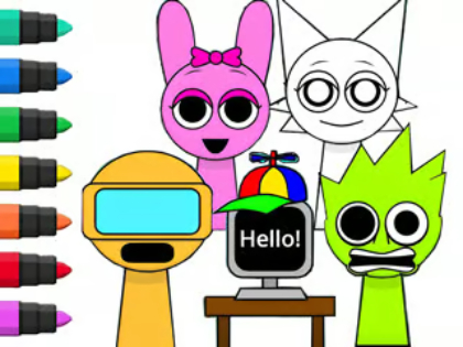 Jeu Livre de coloriage : Sprunki Incredibox  en ligne