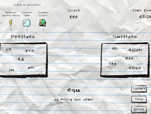 Jeu Crash de mots  en ligne